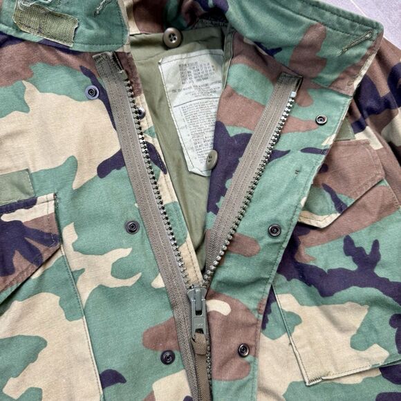 US Army M65 Field Jacket M Regular Woodland Camo Cold Weather Coat - Picture 5 of 12